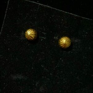 18k Gold circle half ball design Earrings